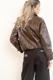 Aaiko |  Shiny PU jacket Carice | brown | Picture 7
