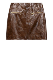 Aaiko |  Shiny PU skirt Cindy | brown | Picture 1