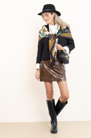 Aaiko |  Shiny PU skirt Cindy | brown | Picture 4