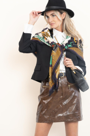 Aaiko |  Shiny PU skirt Cindy | brown | Picture 2