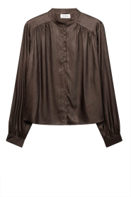 Aaiko |  Shimmer pleated blouse Liv | brown | Picture 1
