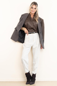 Aaiko |  Shimmer pleated blouse Liv | brown | Picture 3