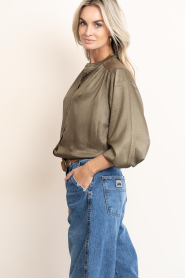 Aaiko |  Shimmer pleated blouse Liv | green  | Picture 6