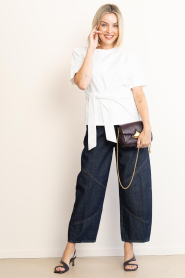 Co'Couture :  T-shirt with bow detail Oriane | white - img3