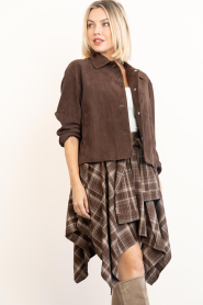 Co'Couture |  Checkered blouse skirt Dagny | brown | Picture 6