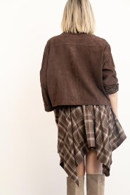 Co'Couture |  Checkered blouse skirt Dagny | brown | Picture 7