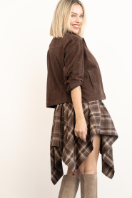 Co'Couture |  Checkered blouse skirt Dagny | brown | Picture 8