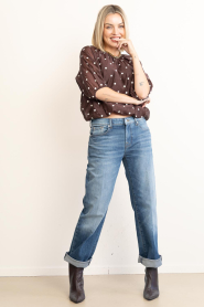 Co'Couture |  Balloon polcadot blouse Dita | bruin | Picture 3