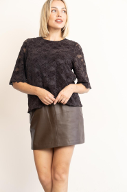 Co'Couture :  Lace top Trey | brown - img4