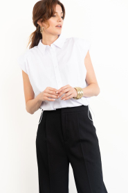Co'Couture |  Cropped balloon blouse Elara | white | Picture 4