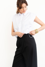 Co'Couture |  Cropped balloon blouse Elara | white | Picture 5
