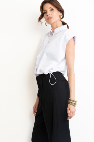 Co'Couture |  Cropped balloon blouse Elara | white | Picture 8