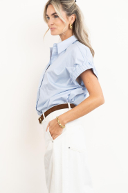 Co'Couture :  Poplin blouse Poppy | blue - img6