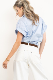 Co'Couture :  Poplin blouse Poppy | blue - img7