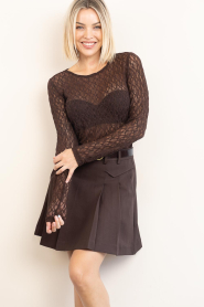 Co'Couture :  Lace mesh top Barna | brown - img2