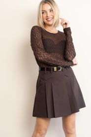 Co'Couture :  Lace mesh top Barna | brown - img4