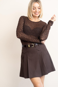 Co'Couture :  Lace mesh top Barna | brown - img5