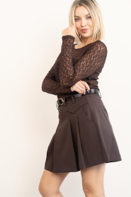 Co'Couture :  Lace mesh top Barna | brown - img6