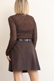 Co'Couture :  Lace mesh top Barna | brown - img7