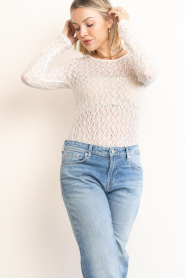 Co'Couture :  Lace mesh top Barna | Natural - img5