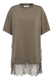 Co'Couture |  T-shirt with lace Larson | green | Picture 1