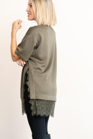 Co'Couture |  T-shirt with lace Larson | green | Picture 6