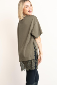 Co'Couture |  T-shirt with lace Larson | green | Picture 8