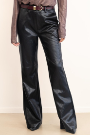 Co'Couture :  Faux leather vintage look pants Gitt | black - img4