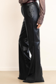 Co'Couture :  Faux leather vintage look pants Gitt | black - img6