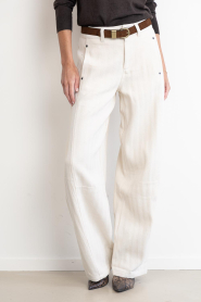 Co'Couture :  Herringbone trousers Calin | natural - img4