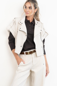 Co'Couture :  Herringbone waistcoat Calin | natural - img5