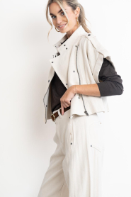Co'Couture :  Herringbone waistcoat Calin | natural - img7