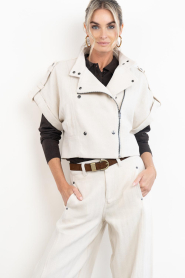 Co'Couture :  Herringbone waistcoat Calin | natural - img4