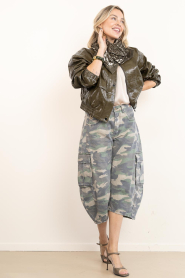 Co'Couture |  Faux leather vintage look bomber Rich | green | Picture 3