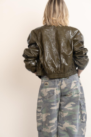 Co'Couture |  Faux leather vintage look bomber Rich | green | Picture 9