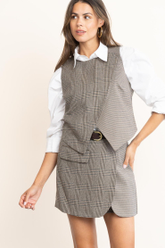 Co'Couture |  Checked singlet to Veya | brown | Picture 2