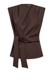 Co'Couture |  Top with knot detail Luna | brown | Picture 1