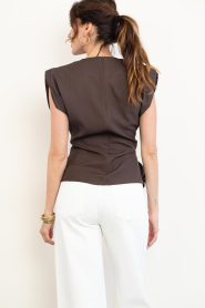 Co'Couture |  Top with knot detail Luna | brown | Picture 8