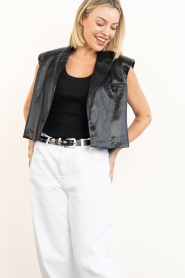 Co'Couture |  Faux leather waistcoat Gitt | black | Picture 2
