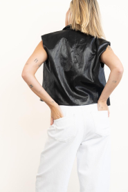 Co'Couture |  Faux leather waistcoat Gitt | black | Picture 7