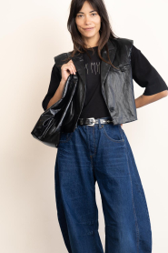 Co'Couture | Faux leren gilet Gitt | zwart | Afbeelding 4