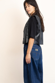 Co'Couture | Faux leren gilet Gitt | zwart | Afbeelding 6