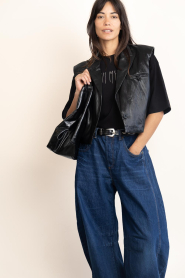 Co'Couture | Faux leren gilet Gitt | zwart | Afbeelding 5