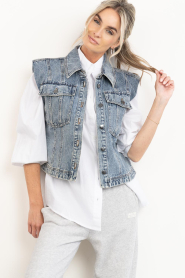 Co'Couture :  Denim waistcoat Denice | blue - img6