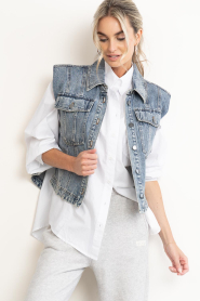Co'Couture :  Denim waistcoat Denice | blue - img5