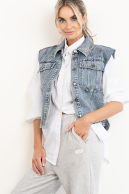Co'Couture :  Denim waistcoat Denice | blue - img2