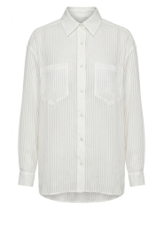 Est'Seven |  Striped mesh blouse Noor | white | Picture 1