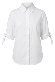 Est'Seven |  Cotton blouse with bow Eilina | white | Picture 1