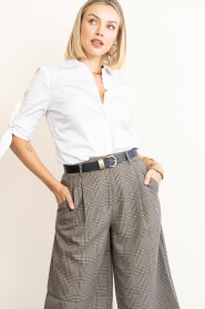 Est'Seven |  Cotton blouse with bow Eilina | white | Picture 6