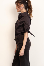 Est'Seven :  Cotton blouse with bow Eilina | brown - img6